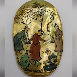 Antique-Asian Themed Hand Painted Mother of Pearl